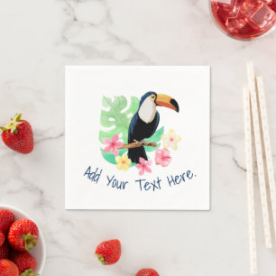 Serviette En Papier Toucan Avec Fleur Tropicale