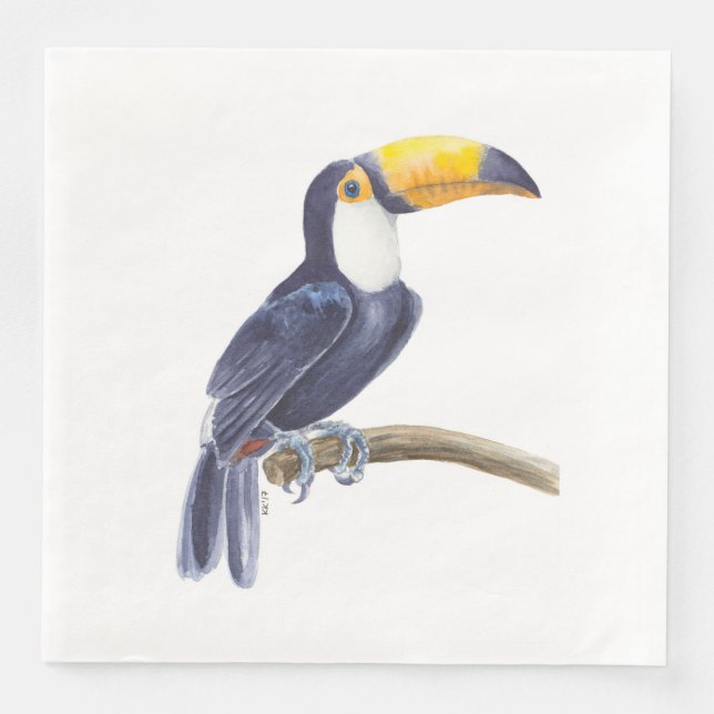 Serviette En Papier Toucan, oiseau tropical (Devant)