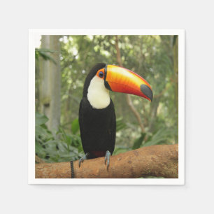 Serviette En Papier Toucan sur branche d'arbre