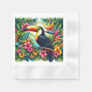 Serviette En Papier Toucan tropical/jungle oiseau