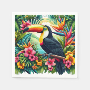 Serviette En Papier Toucan tropical/jungle oiseau