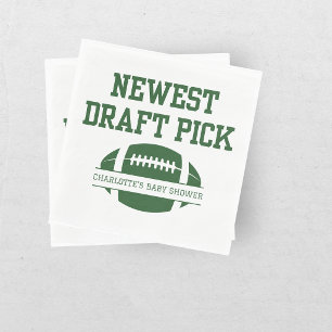 Serviette En Papier Touchdown Football Fête de Naissance Verte Bébé