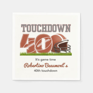 Serviette En Papier Touchdown Quarty Funny Football 40e anniversaire