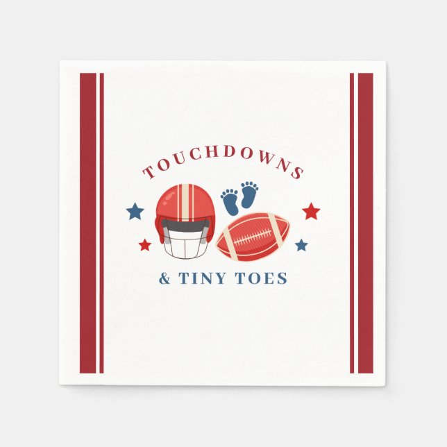 Serviette En Papier Touchdowns et minuscules orteils, baby shower de f (Devant)