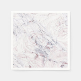 Serviette En Papier Touche de marbre blanc et gris rose Tourbillon Chi