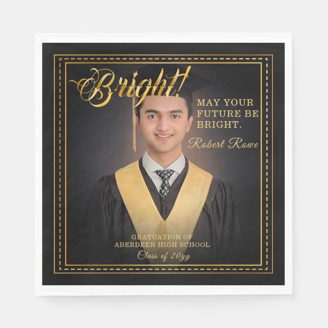 Serviette En Papier Touche d'or Éclairez votre avenir. (Devant)