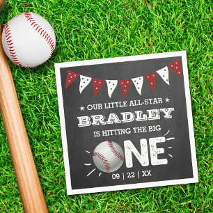 Serviette En Papier Toucher Le Grand   Baseball 1er anniversaire