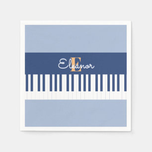 Serviette En Papier Touches de piano Monogramme Clavier musical Amoure