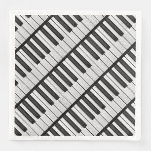 Serviette En Papier Touches de piano noir et blanc