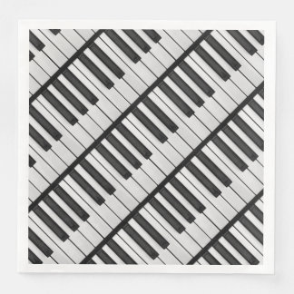 Serviette En Papier Touches de piano noir et blanc