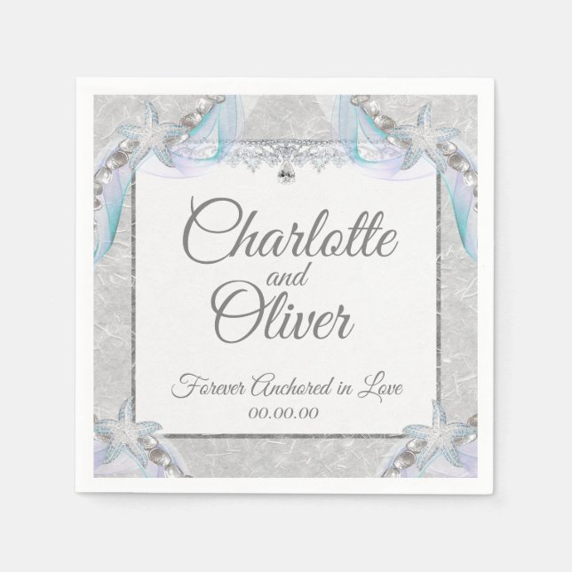 Serviette En Papier Toujours ancré dans l'amour Mariage Napkin (Devant)