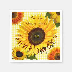 Serviette En Papier Toujours du Soleil Jaune Tournesol Buffalo à carre