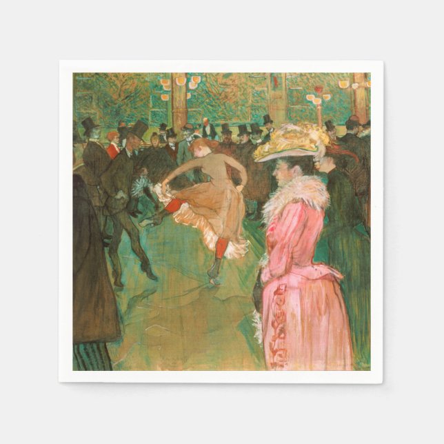 Serviette En Papier Toulouse-Lautrec - Au Rouge, La Danse (Devant)