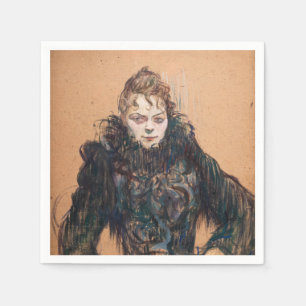 Serviette En Papier Toulouse-Lautrec - Femme avec un Boa Noir