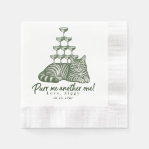 Serviette En Papier Tour de boisson personnalisée pour chat tigré Purr