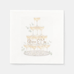 Serviette En Papier Tour de champagne eucalyptus cocktail de fiançaill