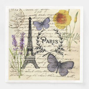 Serviette En Papier Tour de l'aile rustique vintage Paris Party