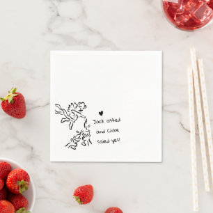 Serviette En Papier Tour de verrres à champagne personnalisés pour mar