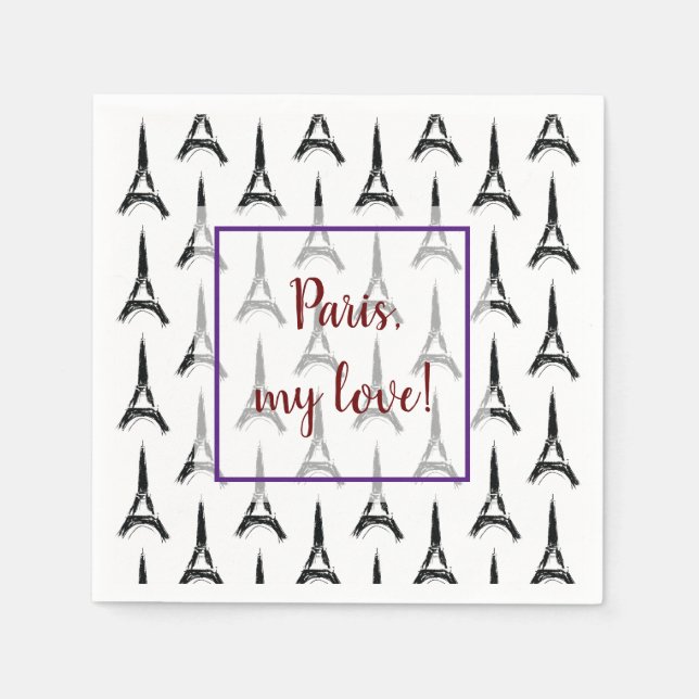 Serviette En Papier Tour Eiffel (Devant)