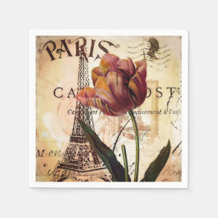 Serviette En Papier Tour Eiffel et tulip