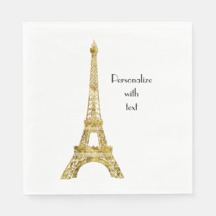 Serviette En Papier Tour Eiffel Glam Or