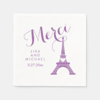 Tour Eiffel Mariage violet Merci Merci