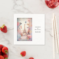 Tour Eiffel Papillons et Fleurs Mariage