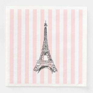 Serviette En Papier Tour Eiffel Paris Illustration serviettes