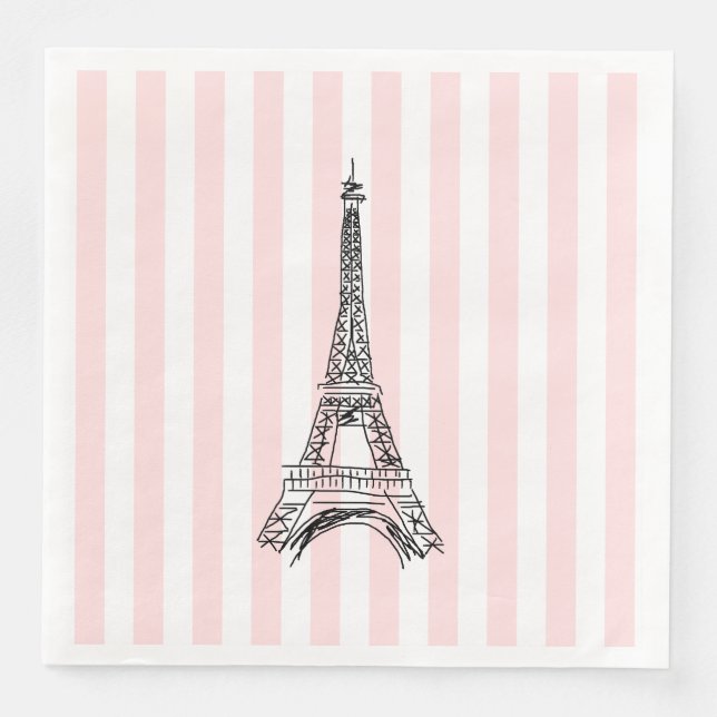 Serviette En Papier Tour Eiffel Paris Illustration serviettes (Devant)