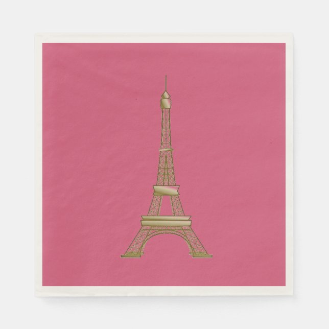 Serviette En Papier Tour Eiffel Paris Papier à thème (Devant)