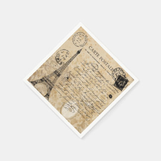 Serviette En Papier Tour Eiffel Vintage Paris