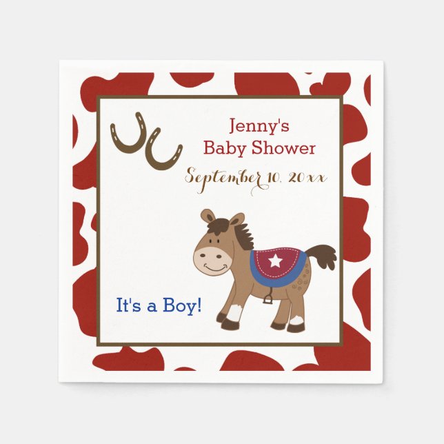 Serviette En Papier Tour Em Up Western Horse Napkins (Devant)