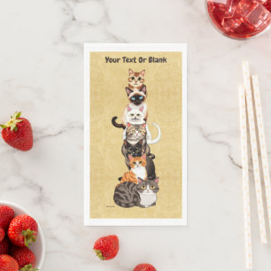 Serviette En Papier Tour Feline Cat-Er-Pillar