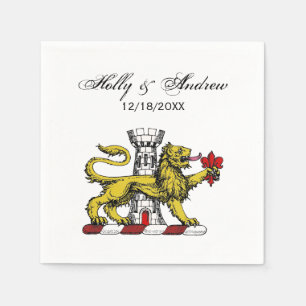 Serviette En Papier Tour Lion Emblème de la Crête Fleur de Lis C
