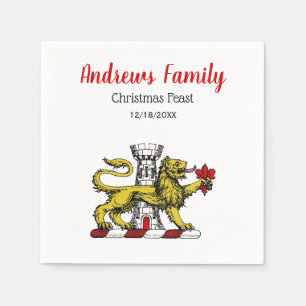 Serviette En Papier Tour Lion Fleur de Lis Crest Emblem C