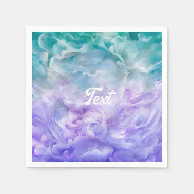 Serviette En Papier Tourbillon de nuage bleu et violet (Devant)