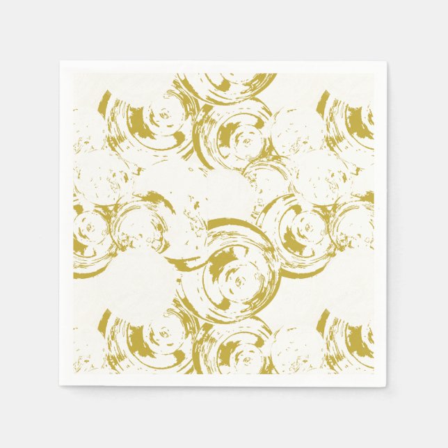 Serviette En Papier Tourbillon d'or au champagne Abstrait (Devant)
