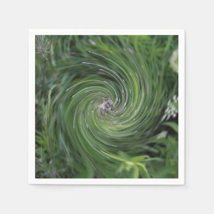 Serviette En Papier Tourbillon floral vert chartreuse rétro abstrait c