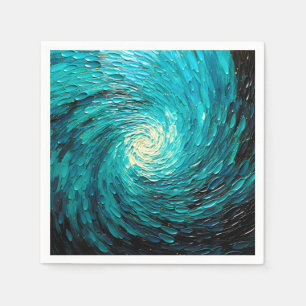 Serviette En Papier Tourbillon océan turquoise abstrait