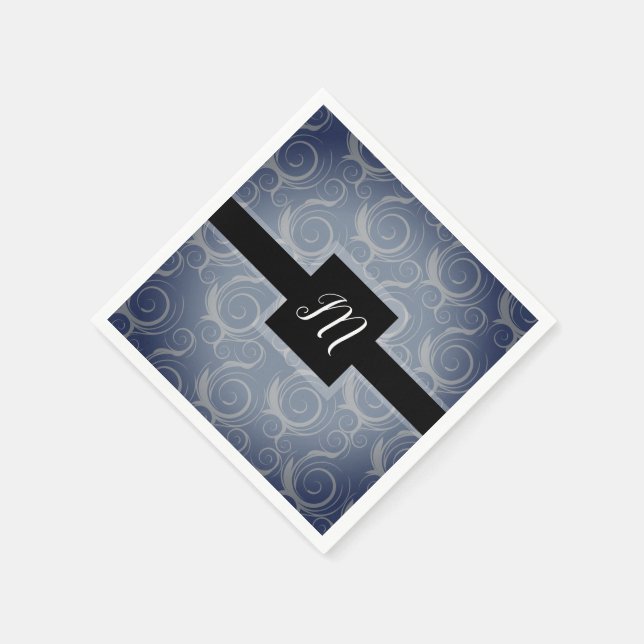 Serviette En Papier Tourbillons de monogramme (Coin)