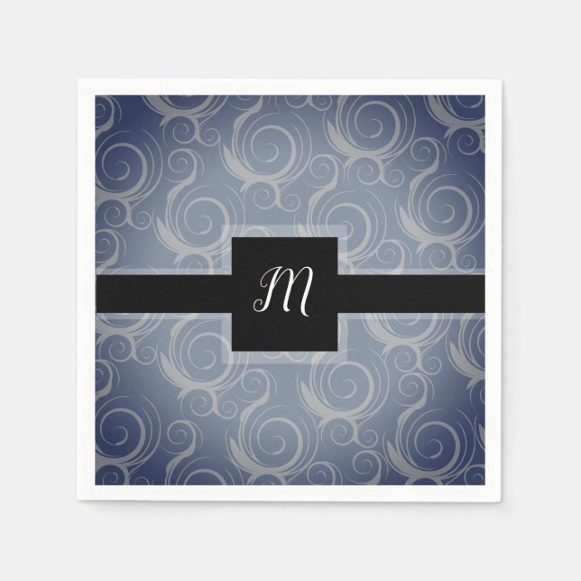 Serviette En Papier Tourbillons de monogramme (Devant)