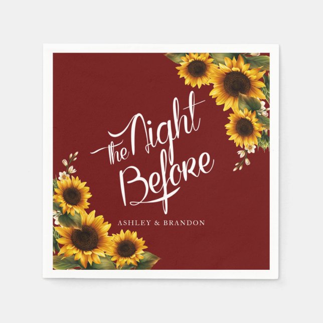 Serviette En Papier Tournants de soleil élégants La veille de la servi (Devant)