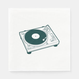 Serviette En Papier Tourne-disque de cire de vieille école (vinyle)
