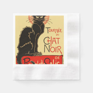 Serviette En Papier Tournée du Conversation Noir Art Nouveau