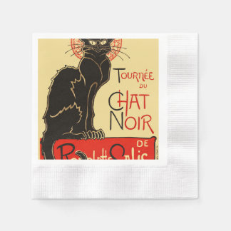 Serviette En Papier Tournée du Conversation Noir Art Nouveau