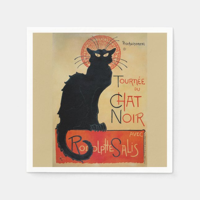 Serviette En Papier Tournee du Conversation Noir Steinlen (Devant)