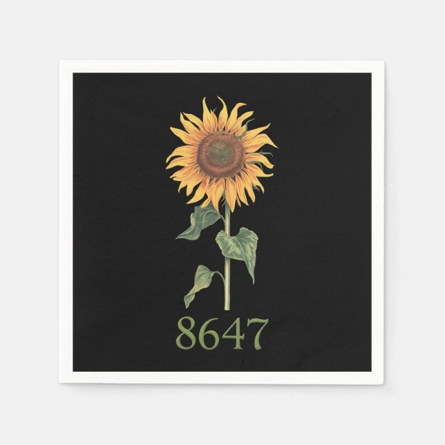 Serviette En Papier Tournesol 8647 86 47 Subtle Anti Trump Floral Boho (Devant)