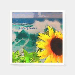 Serviette En Papier Tournesol à la plage vous êtes mon soleil