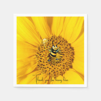 Serviette En Papier Tournesol & Abeille