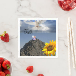 Serviette En Papier Tournesol blanc Dove Angel Papier Napkins
